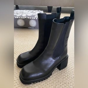 Mid-calf chunky boots